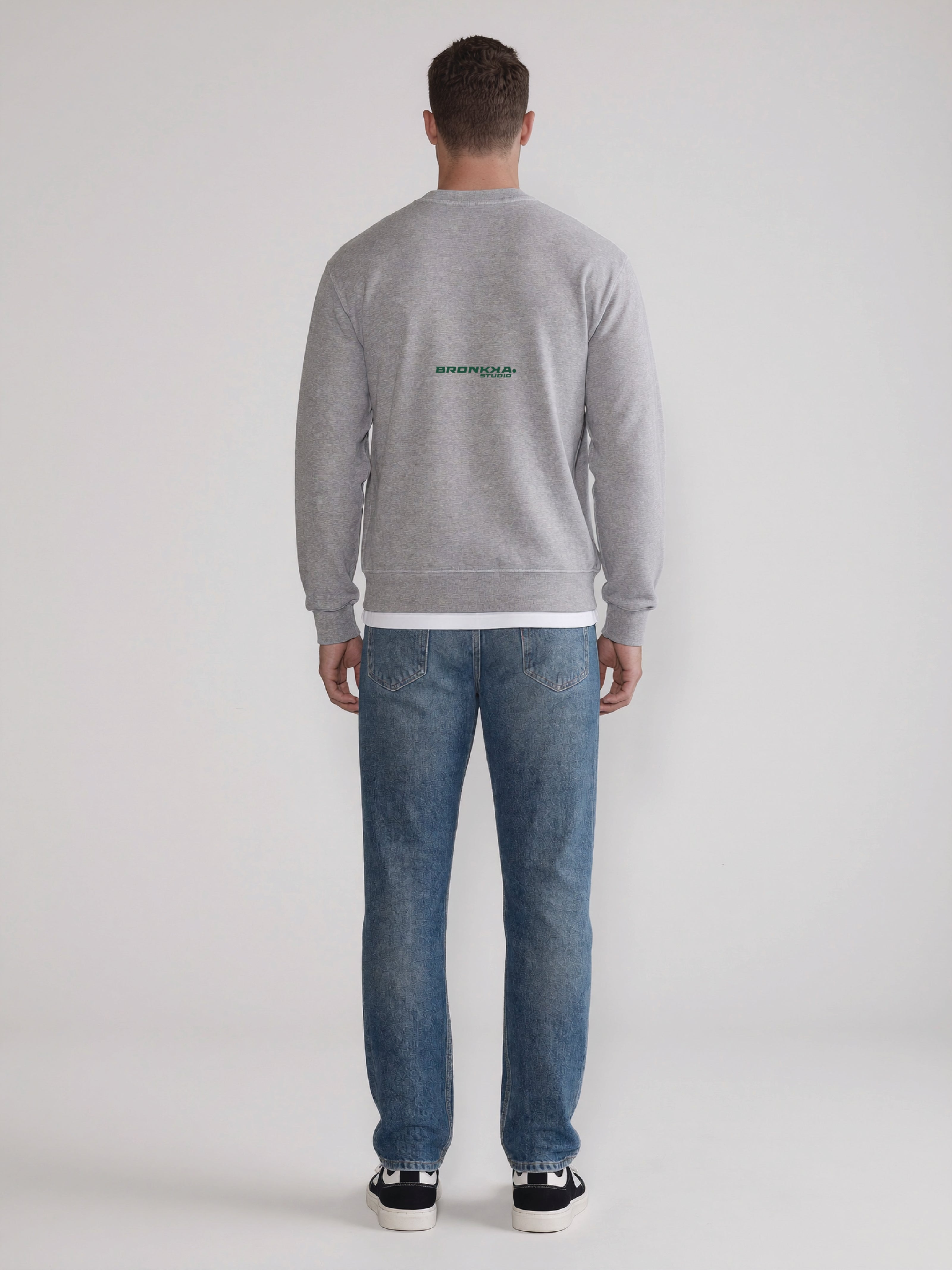 Bronkka Studio Code Sweatshirt - Grey/Pine